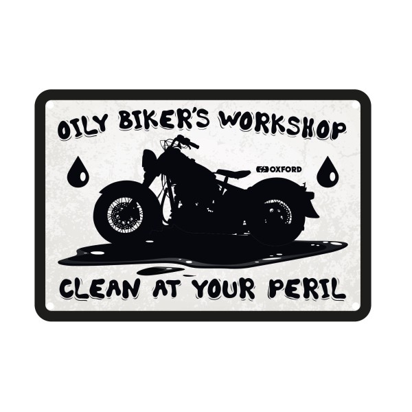 Oxford Oxford garage metal sign: oily bikers workshop